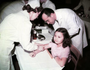 Salk polio vaccinations