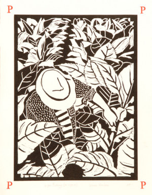 Picking , linoleum block print by Dione Verulam, c. 2010 (image from ...