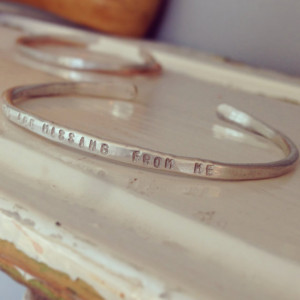 New! You are missing from me - whisper cuff - Sterling Silver ...
