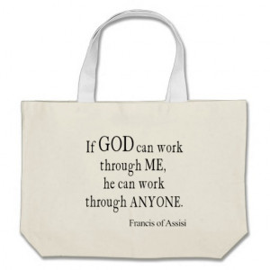 Vintage St. Francis of Assisi God Religious Quote Canvas Bag