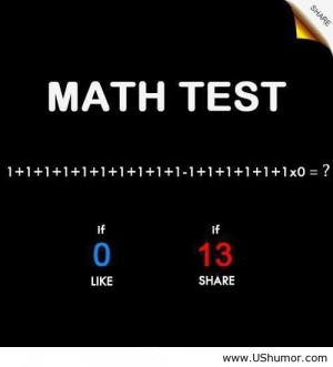 Funny math test - Like or Share it US Humor - Funny pictures, Quotes ...