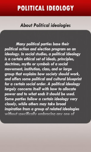 Political ideologies app provides a detailed description about ...