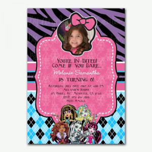 Monster High Girl's Birthday Party Invitations