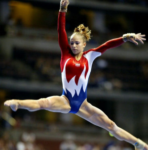 ... gymnastics routine red white blue leotard grace form athlete #KyFun