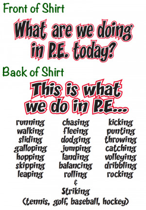 Best Pe Teacher Quotes Front: what are we doing in pe