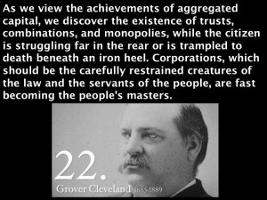 Grover Cleavland on corporations,.