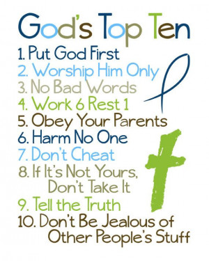 Christian Wall Art. Ten Commandments. Bible Verse. God's Top Ten for ...