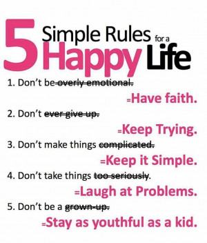 Simple rules for a happy life