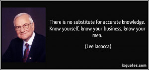 substitute for accurate knowledge. Know yourself, know your business ...