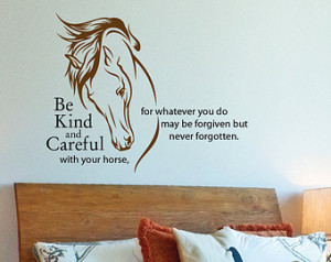Horse head LARGE wall decal • equestrian decor • horse quote wall ...