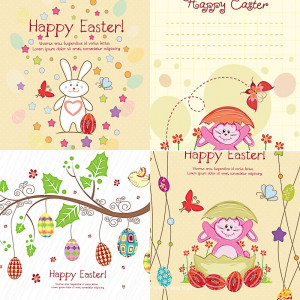 Easter greeting card funny vector