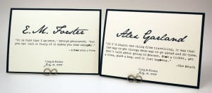 Romantic Quotes - Book Or Movie Theme Table Number Cards - Special ...