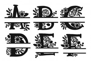 Split Floral Monogram Alphabet