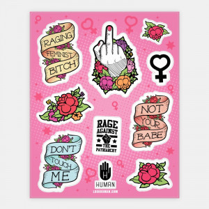 Sassy Feminist Tattoo Stickers