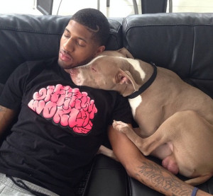 PICTURE: Paul George Posts Touching Photo of Giant Dog Testicles
