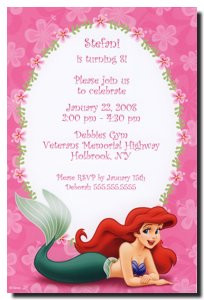 Pink Ariel Party Invitation