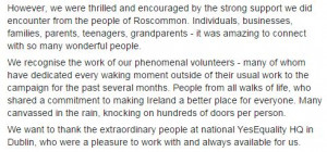 Yes Equality Roscommon wrote a heartfelt Facebook post in response to ...