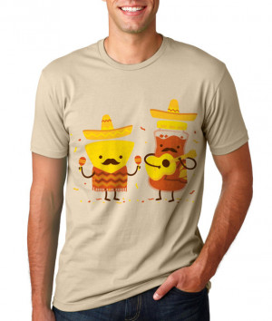 Mens Mustache T Shirt, Mexican T Shirt, Music, Chips and Salsa, Creme ...