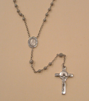 ... bead with crystals in medal and benedictine crucifix rosary necklace