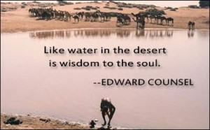 Like Water In The Desert Is Wisdom To The Soul - Edward Counsel