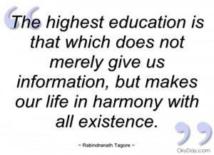 the highest education is that which does rabindranath tagore