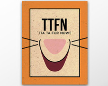 The Pooh Tigger Quote Poster - 5x7 8x10 11x17 cute orange print ttfn ...