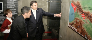 Georgian President Mikheil Saakashvili in the Tbilisi History Museum ...