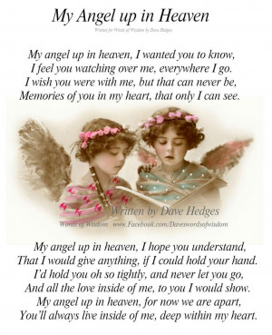 my angel up in heaven my angel up in heaven i wanted you to know i ...