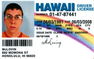 mclovin hawai driver license id card superbad funny