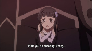 Later, Yui gave Kirito a piece of her mind. “I told you no cheating ...