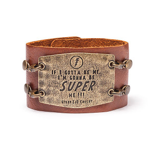 Leather Cuff Bracelets with Quotes