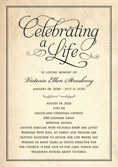 celebration of life flyer