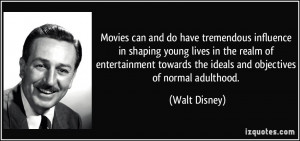 Movies can and do have tremendous influence in shaping young lives in ...