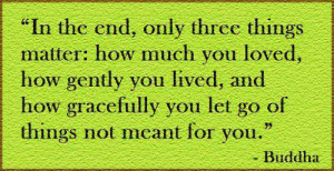 In The End, Only Three Things Matter, How Much You Loved, How Gently ...