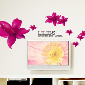 Free shipping lily wall poster lilies happiness like flowers wall art ...