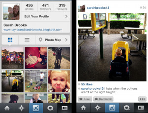 an example: left is my Instagram profile; right is the photo feed of ...