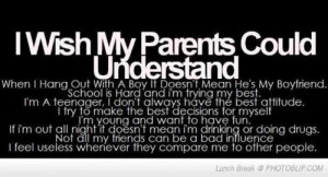 wish my parents could understand--When I hang out with a boy it ...