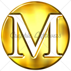 hot Picture of Letter M - Free 3D Golden Letter M
