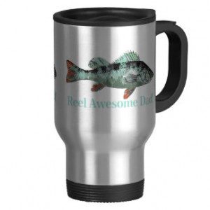 Fun Reel Awesome Dad Quote & Fish Perch Teal color Mugs