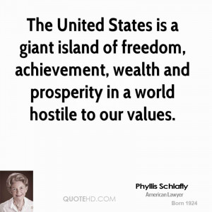 The United States is a giant island of freedom, achievement, wealth ...