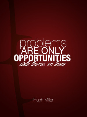 Problems are only opportunities with thorns on them.