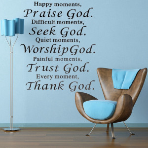 Christian Quote Pray Praise God DIY Art Sticker Home Wall Decal ...