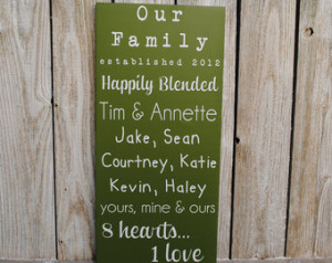 Blended Family Sign Established dat e sign with family names, Our ...