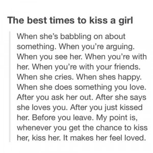 You are here: Home › Quotes › Moral of the story is kiss her every ...
