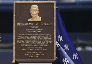 Goose Gossage was honored with a plaque in Monument Park on Sunday