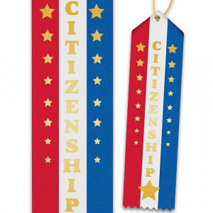 ... Foil-Stamped Award Ribbon with Presentation Card (Red,White,Blue
