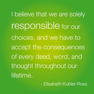 believe that we are solely responsible for our choices, and we have ...