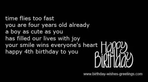 funny 4 year old birthday greetings son -