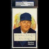 Nestor Chylak Psa/dna Signed Perez Steele Cut Autograph Authentic