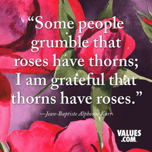 Some people grumble that roses have thorns; I am grateful that thorns ...